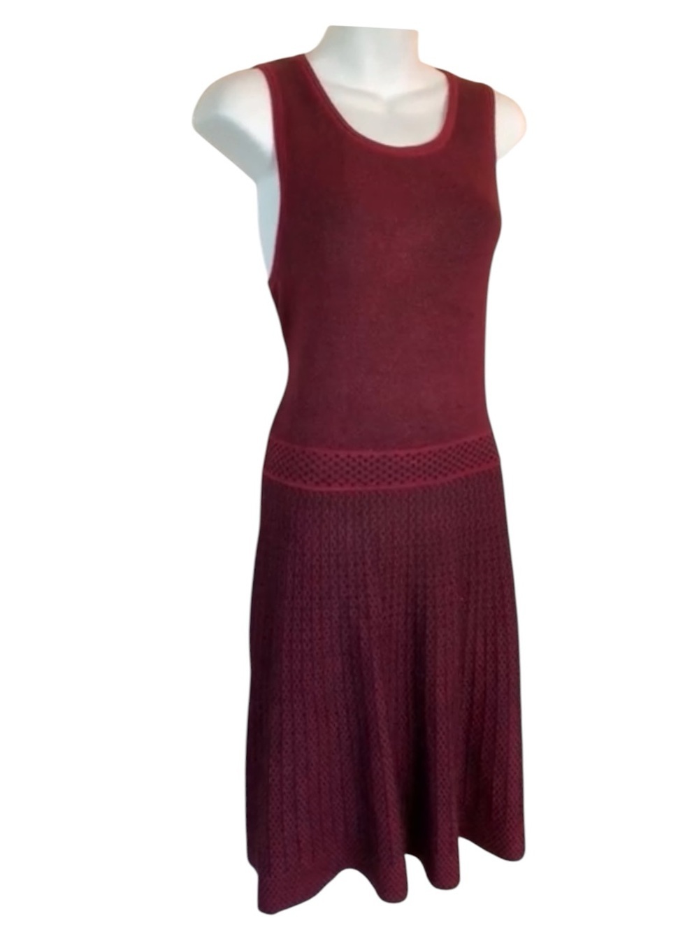 41 Hawthorne sweater dress, Women's M, burgundy/black, stretchy, sleeveless. EUC